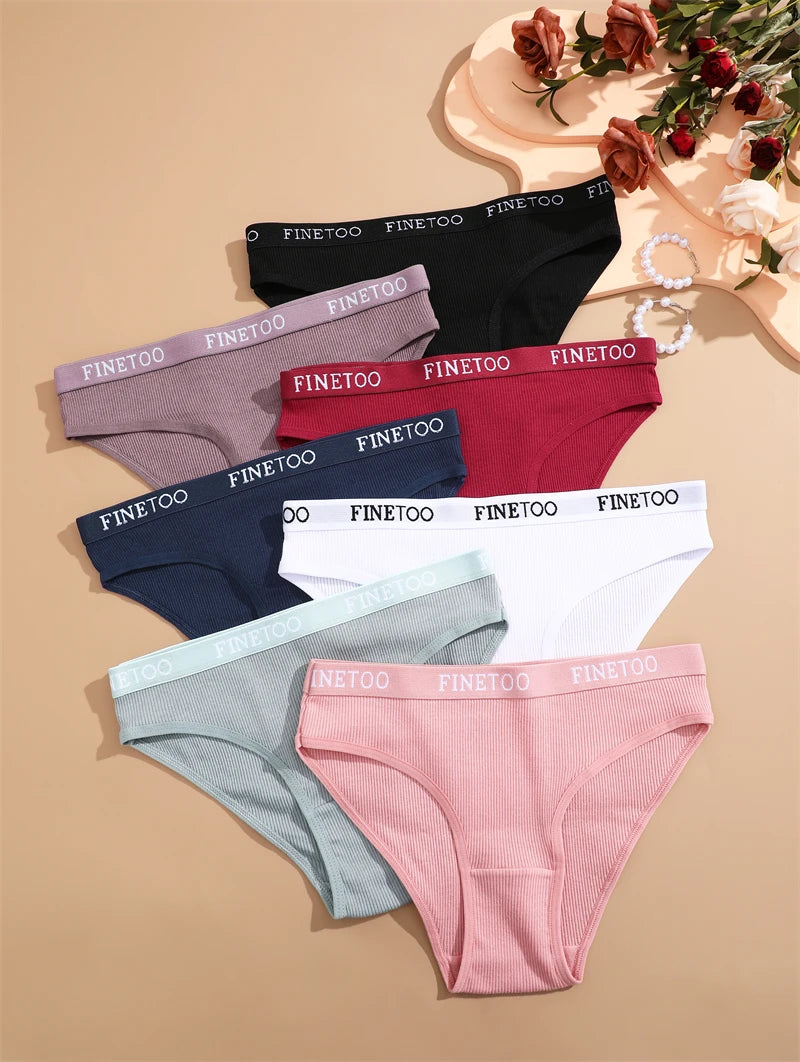 Four Pack Breathable Solid Briefs Panties