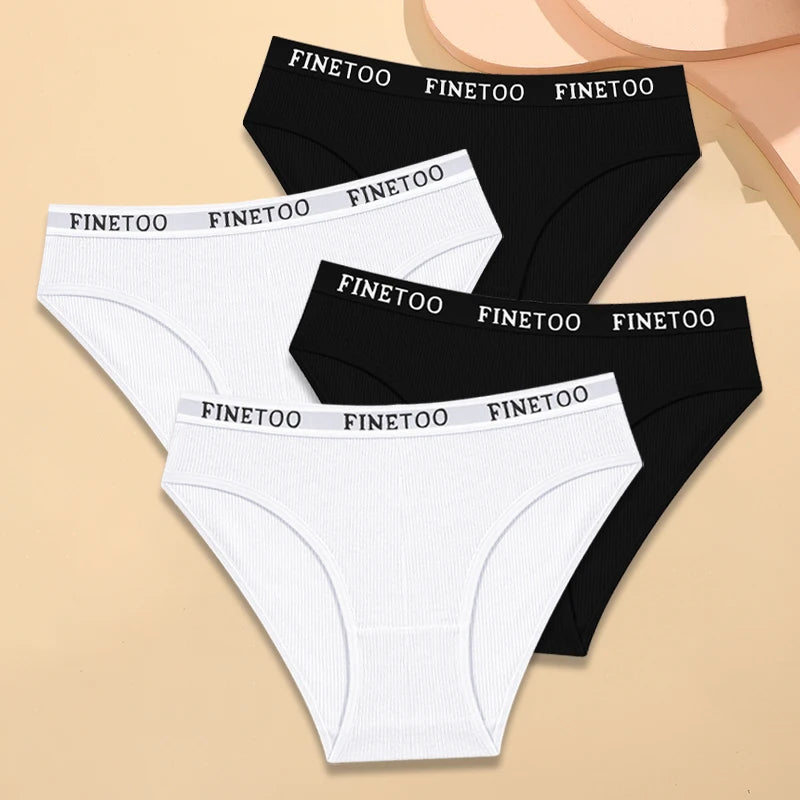 Four Pack Breathable Solid Briefs Panties
