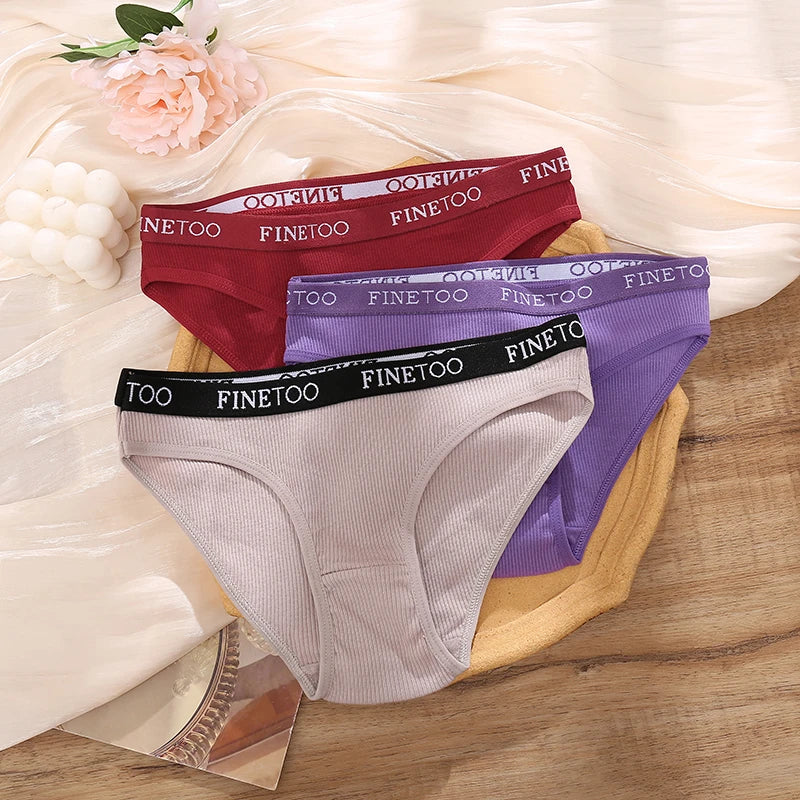 Four Pack Breathable Solid Briefs Panties