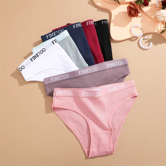 Four Pack Breathable Solid Briefs Panties