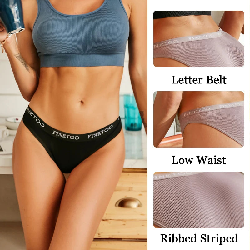 Four Pack Breathable Solid Briefs Panties