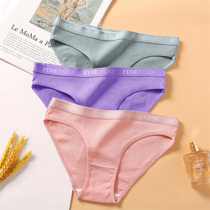 Four Pack Breathable Solid Briefs Panties